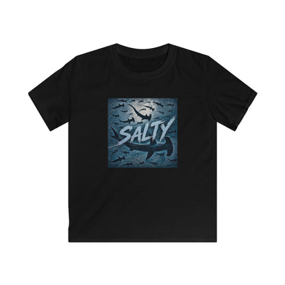 Kids 'SALTY' Shark Tee - Funny Ocean Beach Shirt for Boys & Girls