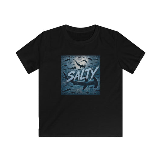 Kids 'SALTY' Shark Tee - Funny Ocean Beach Shirt for Boys & Girls