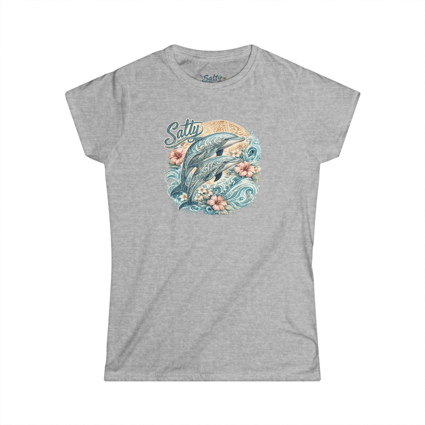 Women's Salty Dolphin Tee — Classic Beach Vibe