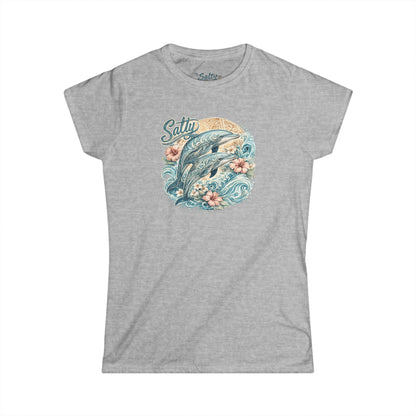 Women's Salty Dolphin Tee — Classic Beach Vibe