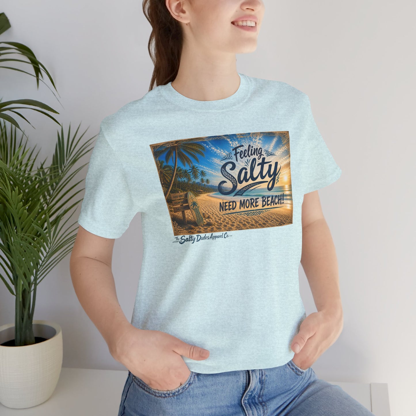 Feeling Salty Beach T-Shirt — "Need More Beach" Tropical Sunset Tee