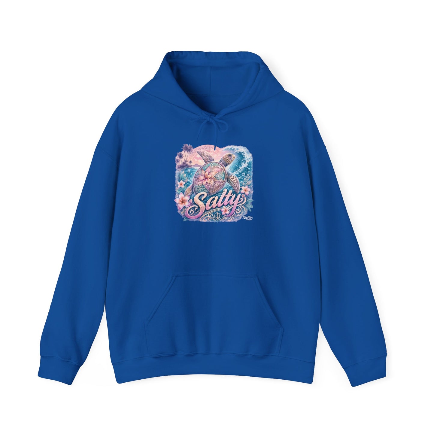 Salty Turtle Hoodie — Pastel Ocean Graphic Sweatshirt