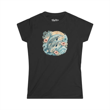 Women's Salty Dolphin Tee — Classic Beach Vibe