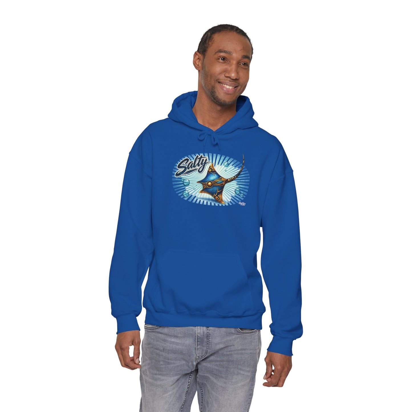 Salty Manta Ray Hoodie — Retro Surf Beach Vibes Sweatshirt