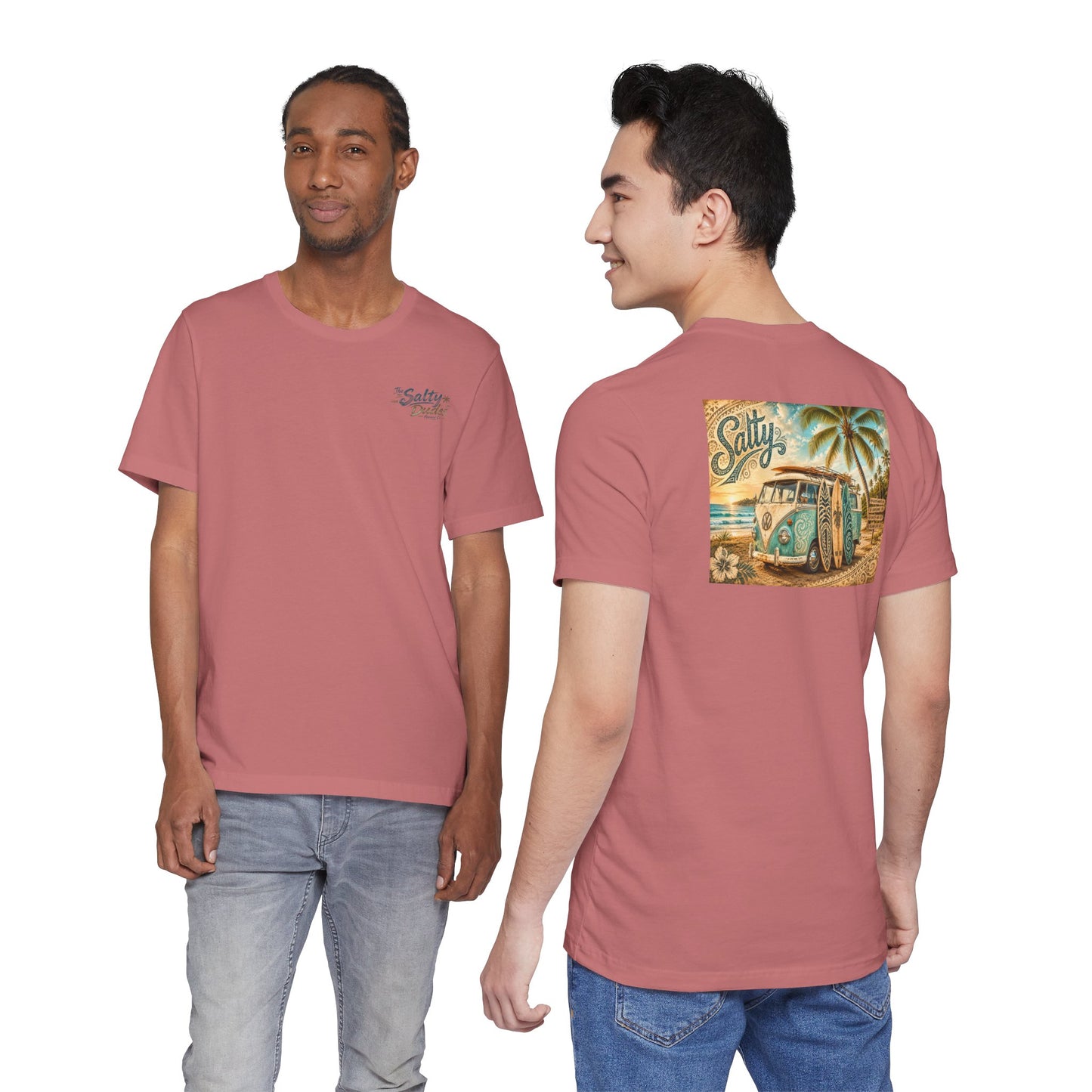 Vintage Surf Van T‑Shirt – 'Salty' Beach Retro Graphic Tee