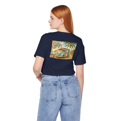 Vintage Surf Van T‑Shirt – 'Salty' Beach Retro Graphic Tee