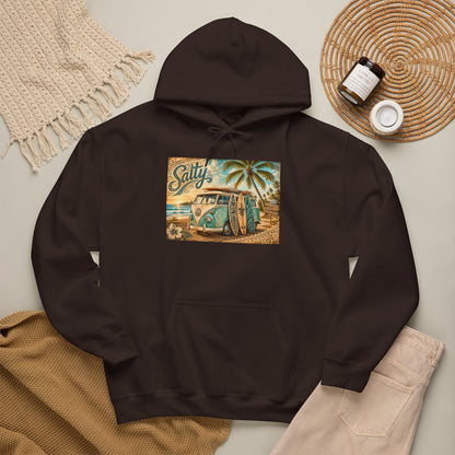 Vintage Salty Surf Hoodie — Retro VW Van Beach Pullover