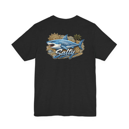 Salty Shark Tee | Shark Graphic T-Shirt, Coastal Beach Design