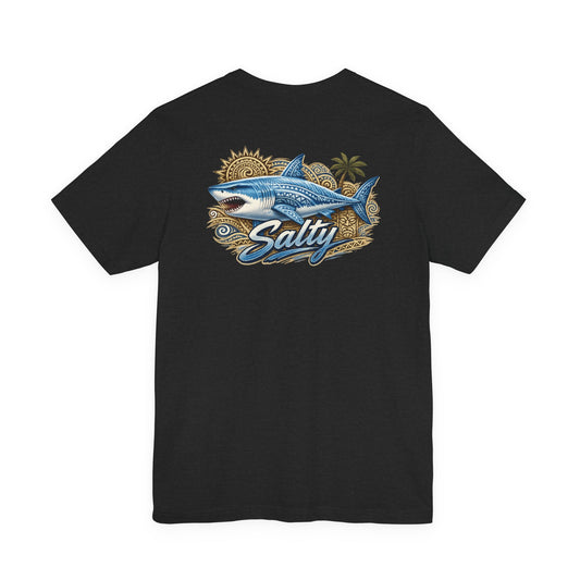Salty Shark Tee | Shark Graphic T-Shirt, Coastal Beach Design