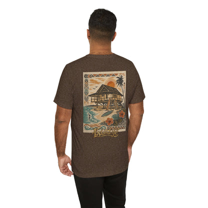 Tropical Beach Hut Tee — Vintage Hawaiian Surf Graphic T-Shirt