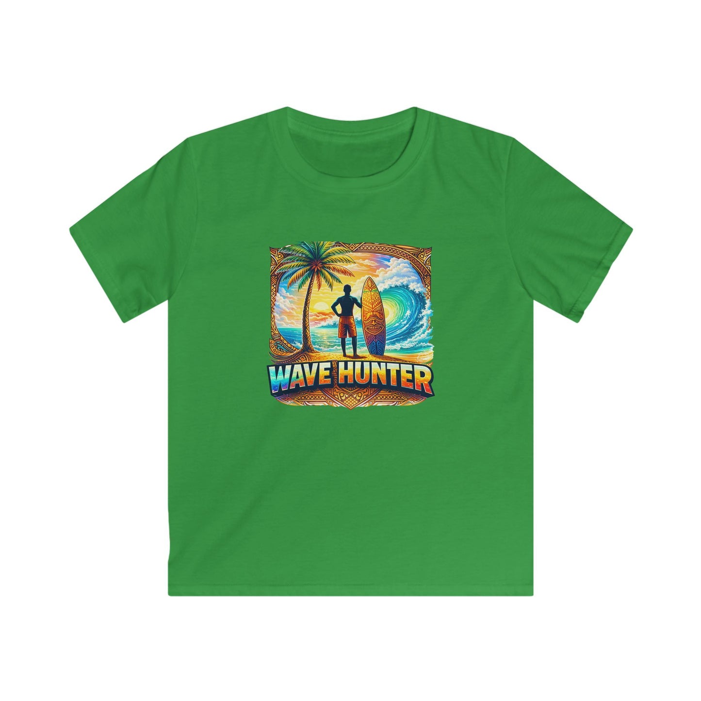 Kids Tee — "Wave Hunter" Surf Graphic Beach Shirt