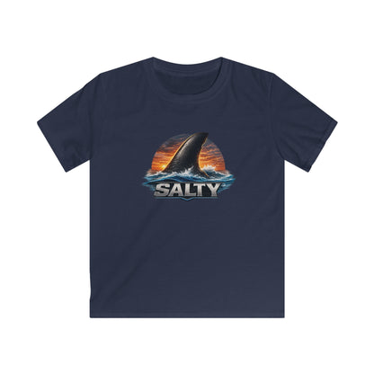 Kids Tee - 'Salty' Shark Fin Sunset Graphic Shirt