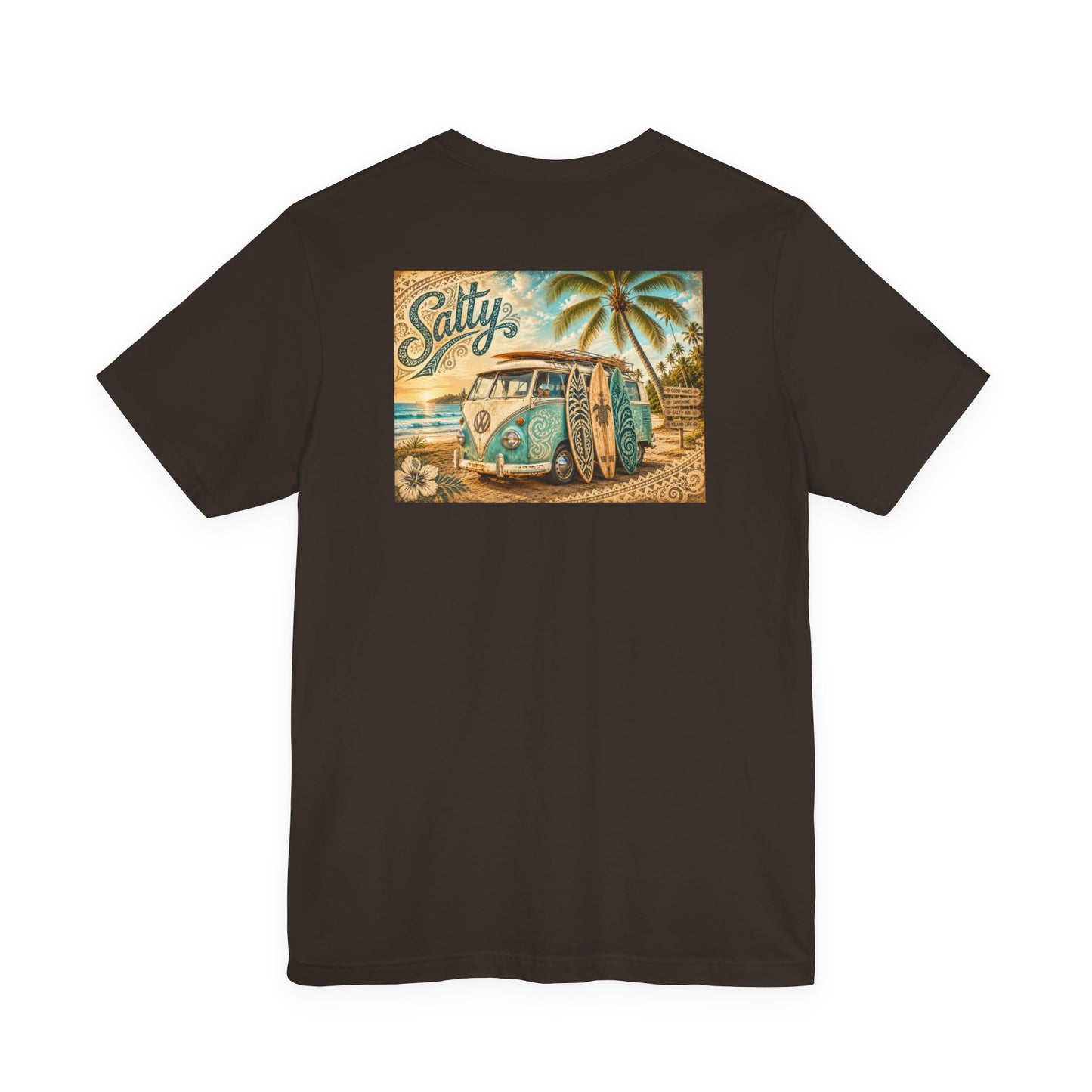 Vintage Surf Van T‑Shirt – 'Salty' Beach Retro Graphic Tee