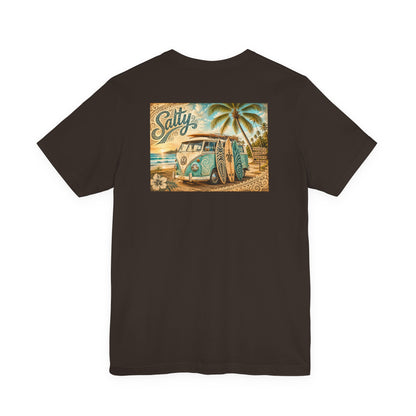 Vintage Surf Van T‑Shirt – 'Salty' Beach Retro Graphic Tee