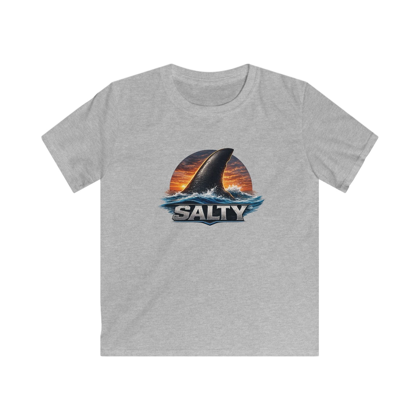 Kids Tee - 'Salty' Shark Fin Sunset Graphic Shirt