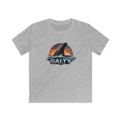 Kids Tee - 'Salty' Shark Fin Sunset Graphic Shirt