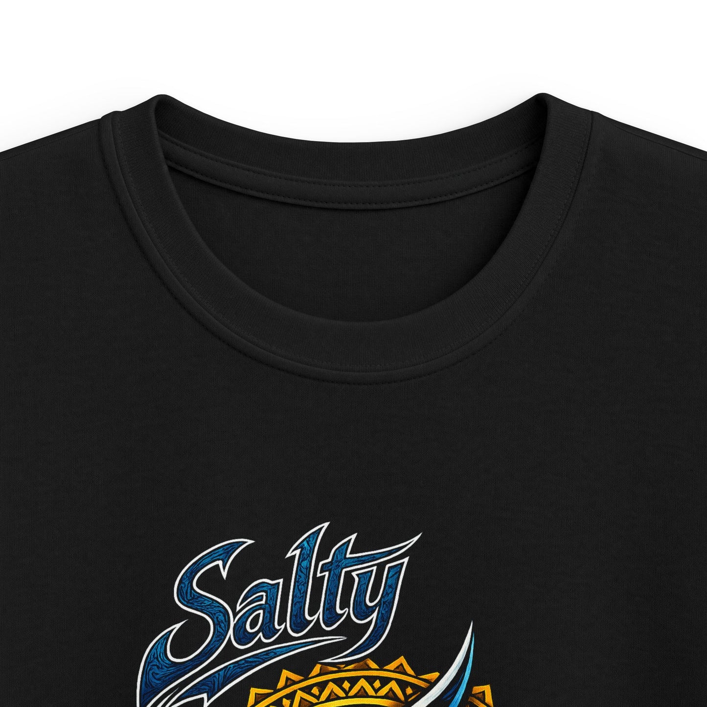 Kids Tee — Blue Shark Graphic “Shaka” Surf Style