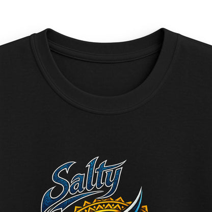 Kids Tee — Blue Shark Graphic “Shaka” Surf Style