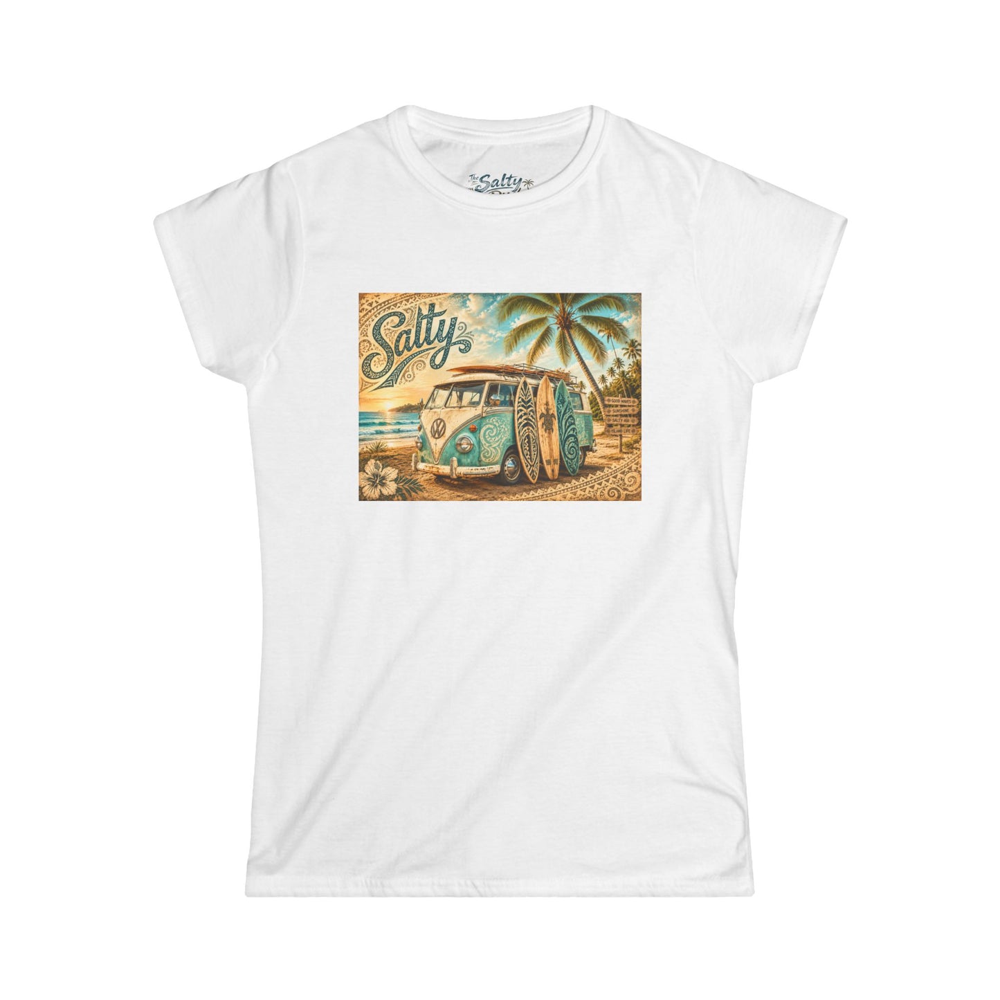 Women's VW Bus Surf Tee — Classic Beach Vibe