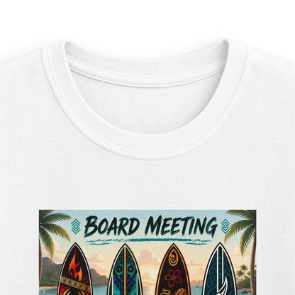 Kids Tee — "Board Meeting" Surfboard Graphic Beach Shirt