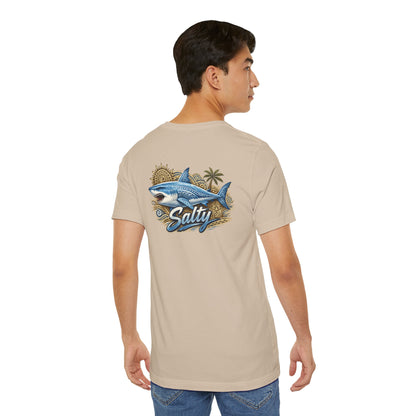 Salty Shark Tee | Shark Graphic T-Shirt, Coastal Beach Design