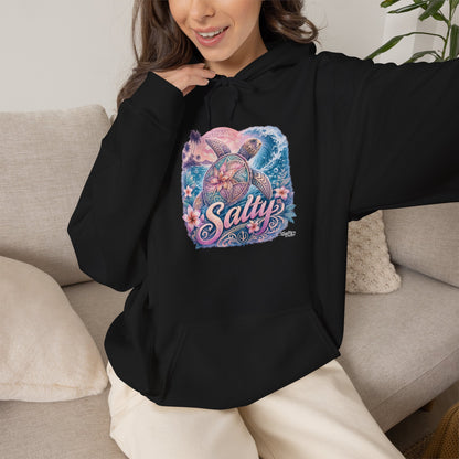 Salty Turtle Hoodie — Pastel Ocean Graphic Sweatshirt