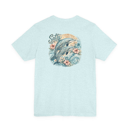 Dolphin Salty Ocean Tee — Coastal Surf Graphic T-Shirt