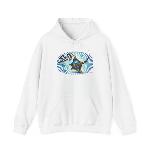 Salty Manta Ray Hoodie — Retro Surf Beach Vibes Sweatshirt