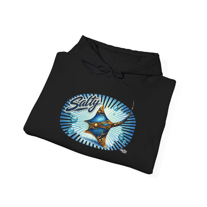 Salty Manta Ray Hoodie — Retro Surf Beach Vibes Sweatshirt