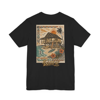 Tropical Beach Hut Tee — Vintage Hawaiian Surf Graphic T-Shirt