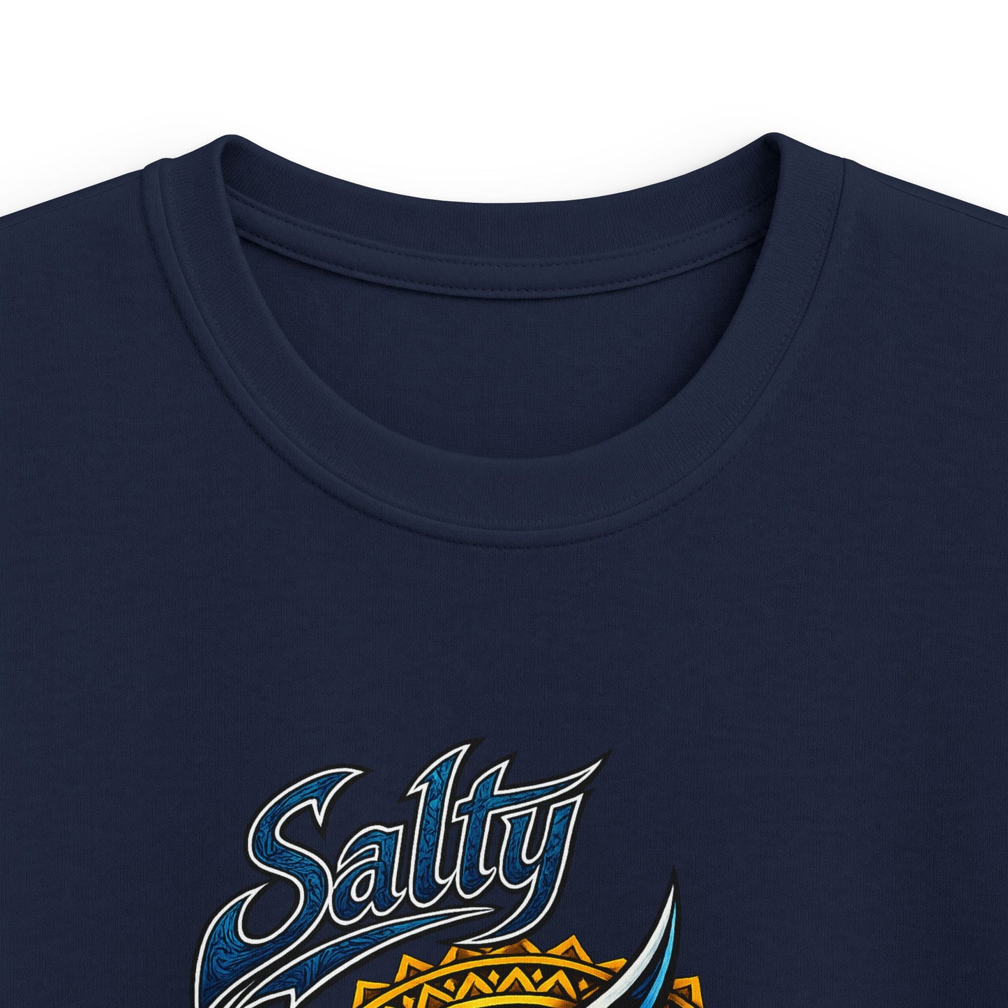 Kids Tee — Blue Shark Graphic “Shaka” Surf Style