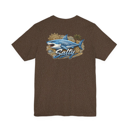 Salty Shark Tee | Shark Graphic T-Shirt, Coastal Beach Design