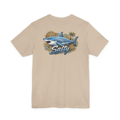 Salty Shark Tee | Shark Graphic T-Shirt, Coastal Beach Design