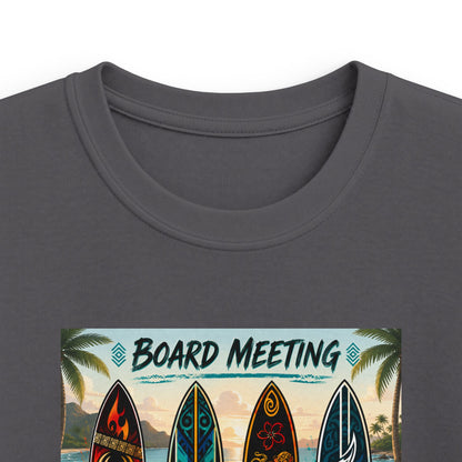 Kids Tee — "Board Meeting" Surfboard Graphic Beach Shirt