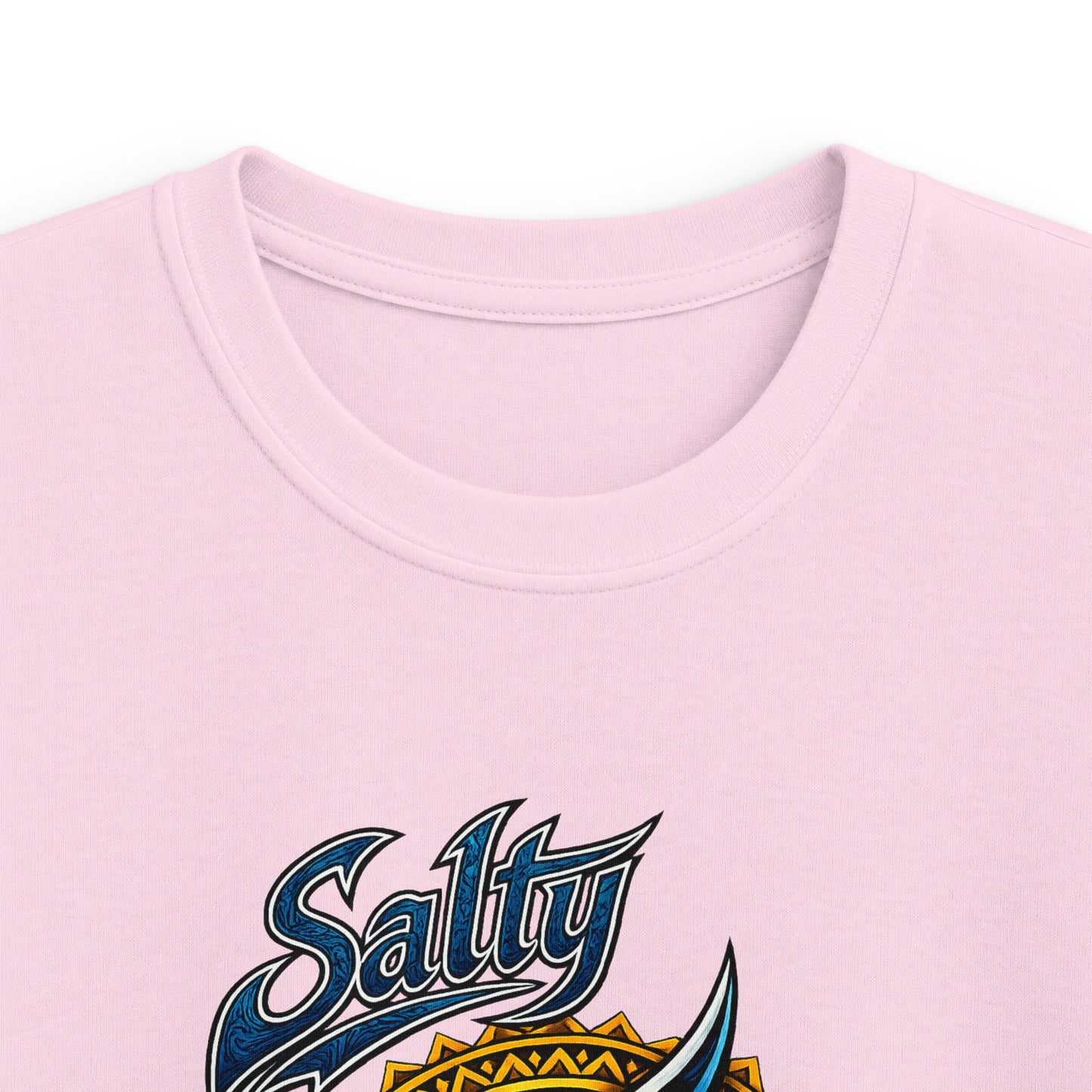 Kids Tee — Blue Shark Graphic “Shaka” Surf Style