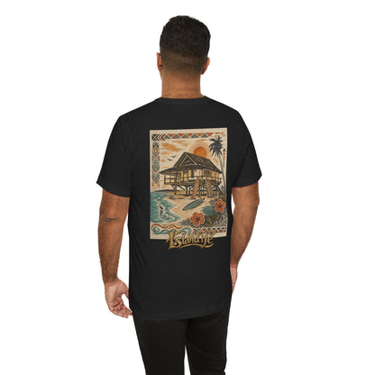 Tropical Beach Hut Tee — Vintage Hawaiian Surf Graphic T-Shirt