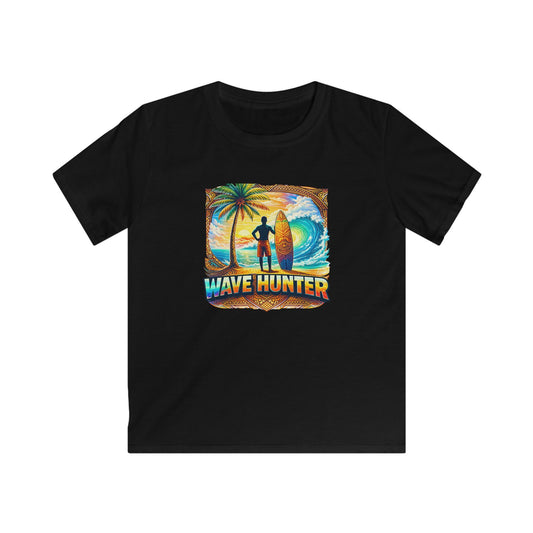 Kids Tee — "Wave Hunter" Surf Graphic Beach Shirt