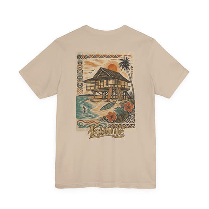 Tropical Beach Hut Tee — Vintage Hawaiian Surf Graphic T-Shirt