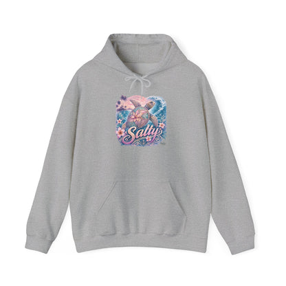 Salty Turtle Hoodie — Pastel Ocean Graphic Sweatshirt