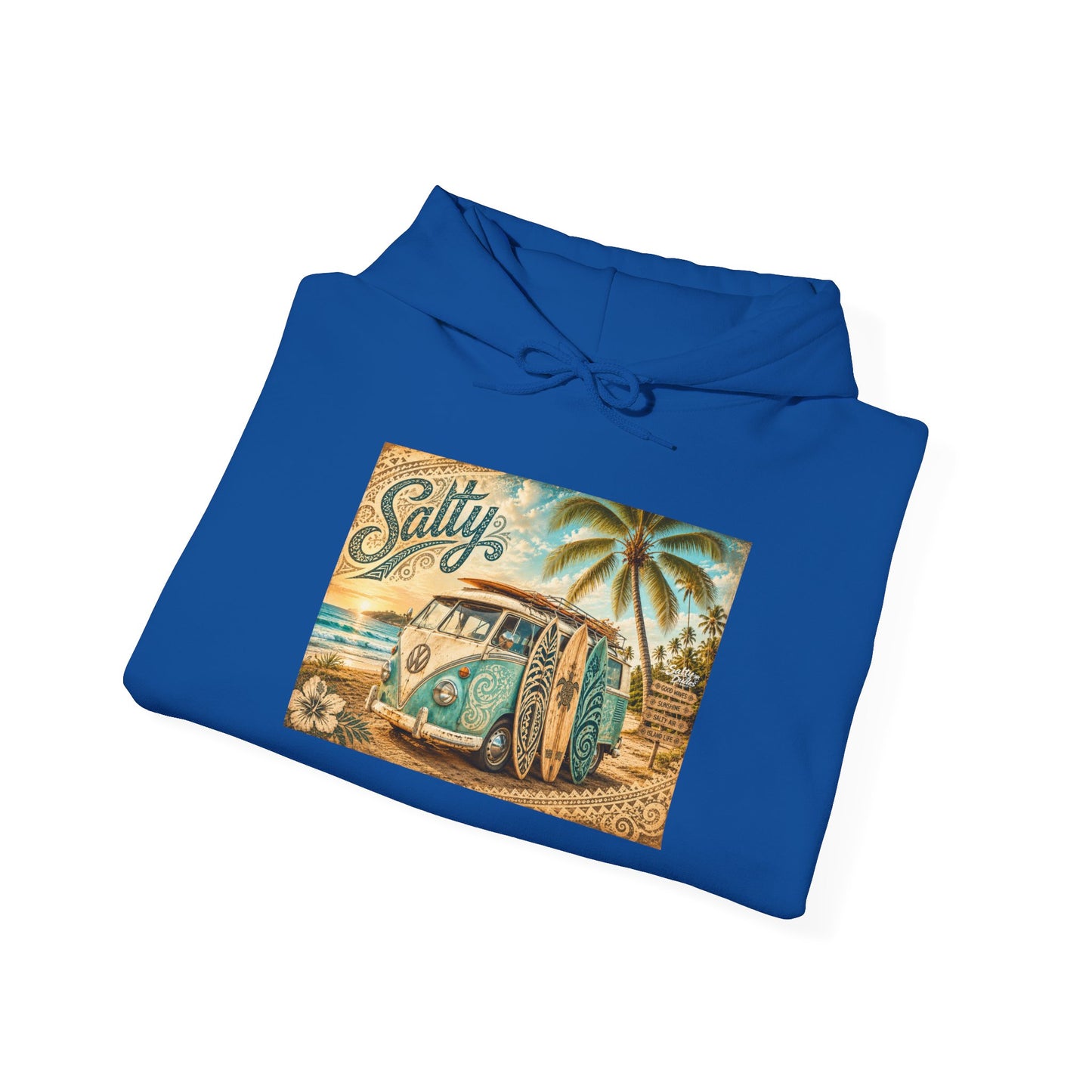 Vintage Salty Surf Hoodie — Retro VW Van Beach Pullover
