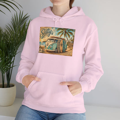 Vintage Salty Surf Hoodie — Retro VW Van Beach Pullover