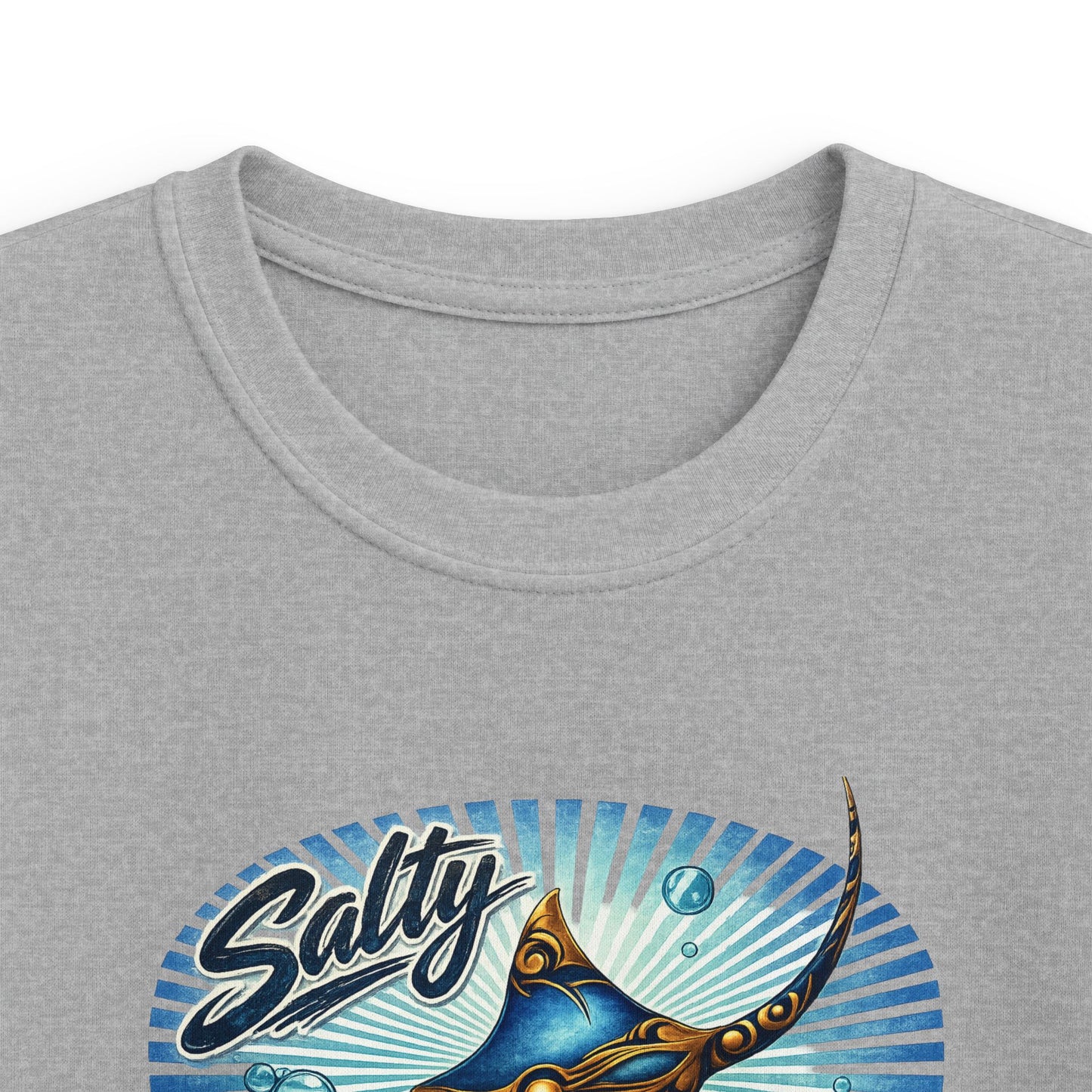 Kids Tee - 'Salty' Manta Ray Beach Surf Graphic