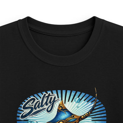 Kids Tee - 'Salty' Manta Ray Beach Surf Graphic