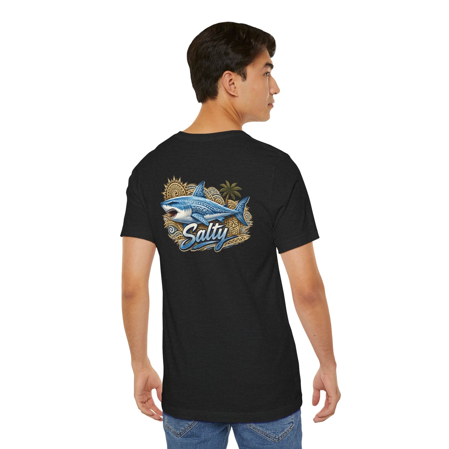 Salty Shark Tee | Shark Graphic T-Shirt, Coastal Beach Design