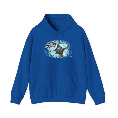 Salty Manta Ray Hoodie — Retro Surf Beach Vibes Sweatshirt