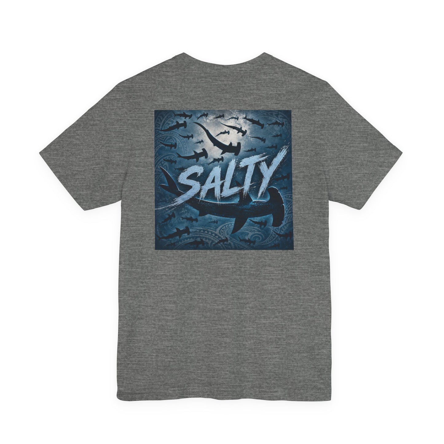 Salty Shark Graphic Tee — Ocean Shark Silhouette Short Sleeve T-Shirt