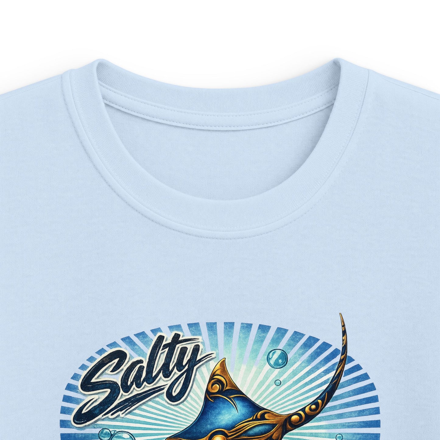 Kids Tee - 'Salty' Manta Ray Beach Surf Graphic