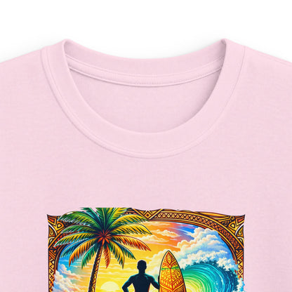 Kids Tee — "Wave Hunter" Surf Graphic Beach Shirt
