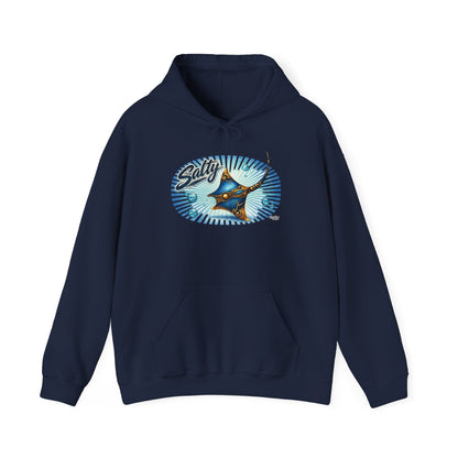 Salty Manta Ray Hoodie — Retro Surf Beach Vibes Sweatshirt