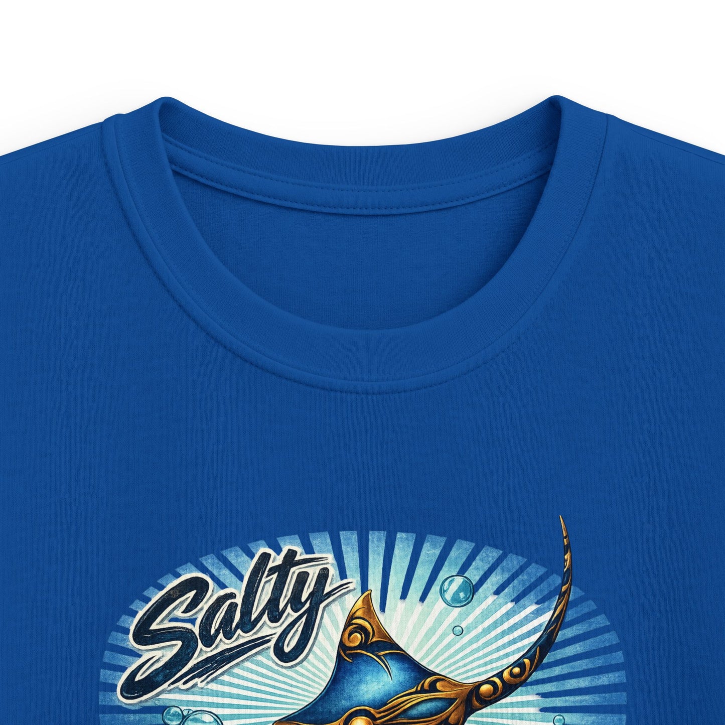 Kids Tee - 'Salty' Manta Ray Beach Surf Graphic